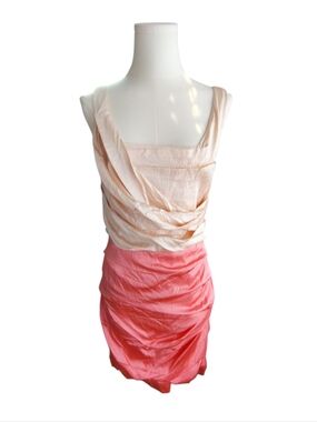 Express Silk Clubbing Bandage Mummy Zip Up Dress In Barbie Bubblegum Pink Size 8